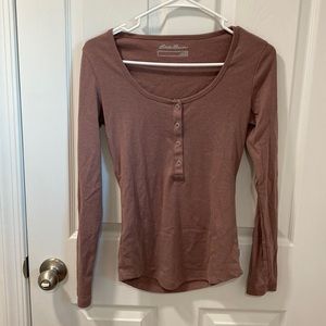 Dark Mauve Henley Long Sleeve